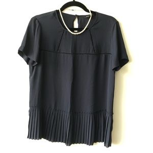 Holiday wear Banana Republic Navy Pleated Blouse